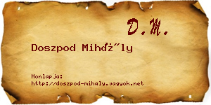 Doszpod Mihály névjegykártya