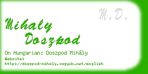 mihaly doszpod business card