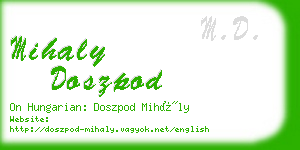 mihaly doszpod business card